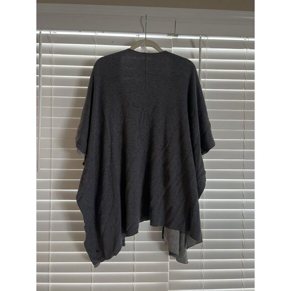 LULULEMON After Asana Wrap Open Front Charcoal Gray & Light Gray Cardigan Pocket - Picture 4 of 5